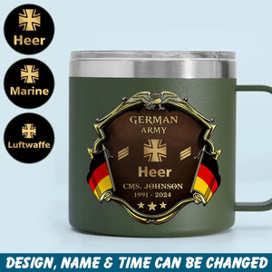 Personalized German Veteran Rank Gold & Service Time Coffee Cup 2D Printed AHHN241864