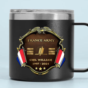 Personalized French Veteran Rank Gold & Service Time Coffee Cup 2D Printed AHHN241864