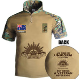 Personalized My Time In Uniform Is Over Australian Army But Being A Veteran Never Ends Australian Veteran Rank Camo Hiking Army Shirt Printed AHVQ241860