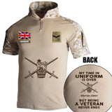 Personalized My Time In Uniform Is Over British Army But Being A Veteran Never Ends British Veteran Rank Camo Hiking Army Shirt Printed AHVQ241860