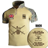 Personalized My Time In Uniform Is Over British Army But Being A Veteran Never Ends British Veteran Rank Camo Hiking Army Shirt Printed AHVQ241860