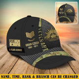 Personalized Australian Veteran Camo Rank Gold Custom Name & Time Cap 3D Printed AHVA241866