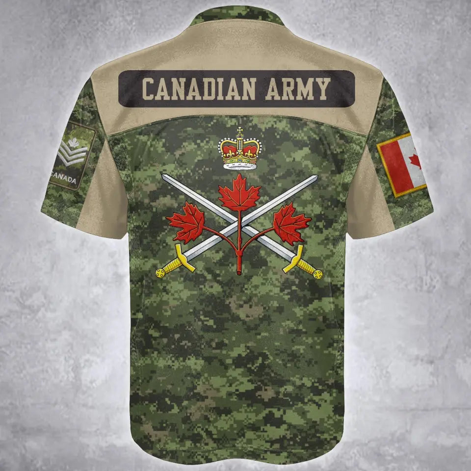 Personalized Canadian Army Veteran Custom Name, Time & Rank Camo Football Jersay Shirt Printed AHVA241879
