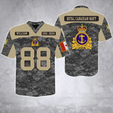 Personalized Canadian Army Veteran Custom Name, Time & Rank Camo Football Jersay Shirt Printed AHVA241879