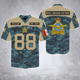 Personalized Canadian Army Veteran Custom Name, Time & Rank Camo Football Jersay Shirt Printed AHVA241879