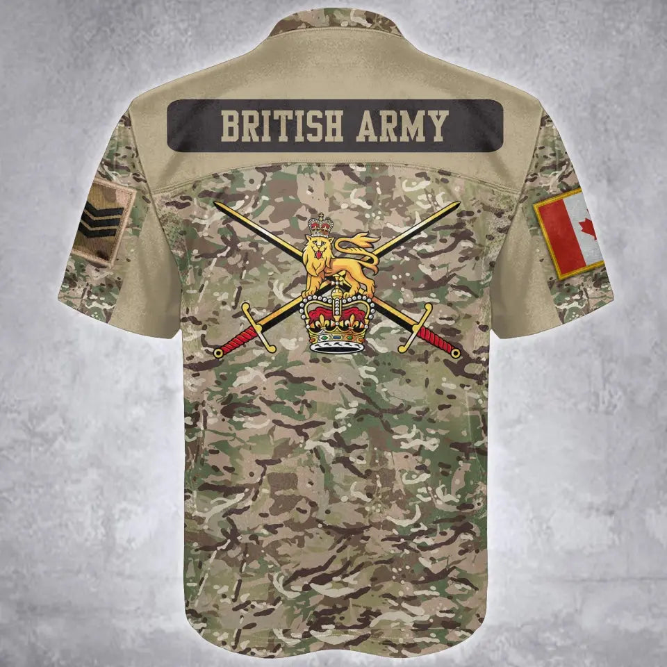 Personalized British Army Veteran Custom Name, Time & Rank Camo Football Jersay Shirt Printed AHVA241879