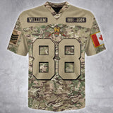 Personalized British Army Veteran Custom Name, Time & Rank Camo Football Jersay Shirt Printed AHVA241879