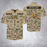 Personalized British Army Veteran Custom Name, Time & Rank Camo Football Jersay Shirt Printed AHVA241879