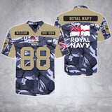 Personalized British Army Veteran Custom Name, Time & Rank Camo Football Jersay Shirt Printed AHVA241879