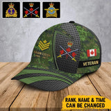 Personalized Canadian Veteran Logo Rank Gold & Custom Name Cap 3D Printed AHHN241892