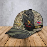 Personalized UK Veteran Logo Rank Gold & Custom Name Cap 3D Printed AHHN241892