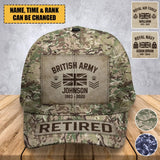 Personalized British Army Veteran Camo Custom Name & Time Cap 3D Printed AHVA241893