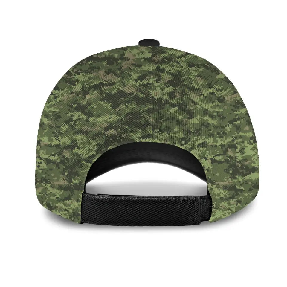 Personalized Canadian Army Veteran Camo Custom Name & Time Cap 3D Printed AHVA241893