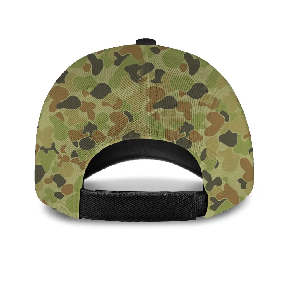 Personalized Australian Army Veteran Camo Custom Name & Time Cap 3D Printed AHVA241893