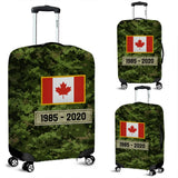 Personalized Canadian Veteran Rank Camo Canada Flag Custom Name & Time Suitcase Printed LVA241904
