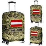 Personalized Austrian Veteran Rank Camo Austrian Flag Custom Name & Time Suitcase Printed LVA241904