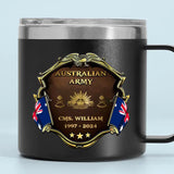 Personalized Australian Army Veteran Rank Gold & Service Time Coffee Cup 2D Printed AHHN241815