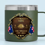 Personalized Australian Army Veteran Rank Gold & Service Time Coffee Cup 2D Printed AHHN241815