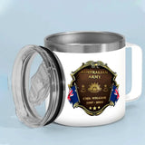 Personalized Australian Army Veteran Rank Gold & Service Time Coffee Cup 2D Printed AHHN241815
