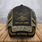 Personalized British Army Veteran Camo British Military Logo Custom Rank & Name Cap 3D Printed AHVA241906