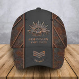 Personalized Australian Army Veteran Logo Custom Rank, Name & Time Cap 3D Printed AHVA241922