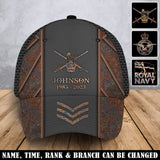 Personalized British Army Veteran Logo Custom Rank, Name & Time Cap 3D Printed AHVA241922