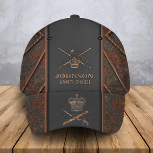 Personalized British Army Veteran Logo Custom Rank, Name & Time Cap 3D Printed AHVA241922