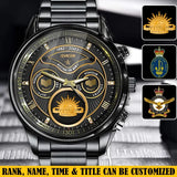 Personalized Australian Veteran Logo & Rank Gold Custom Name & Time Watch Printed AHVA241926