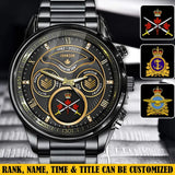 Personalized Canadian Veteran Logo & Rank Gold Custom Name & Time Watch Printed AHVA241926
