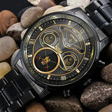 Personalized British Veteran Military Logo & Rank Gold Custom Name & Time Watch Printed AHVA241926