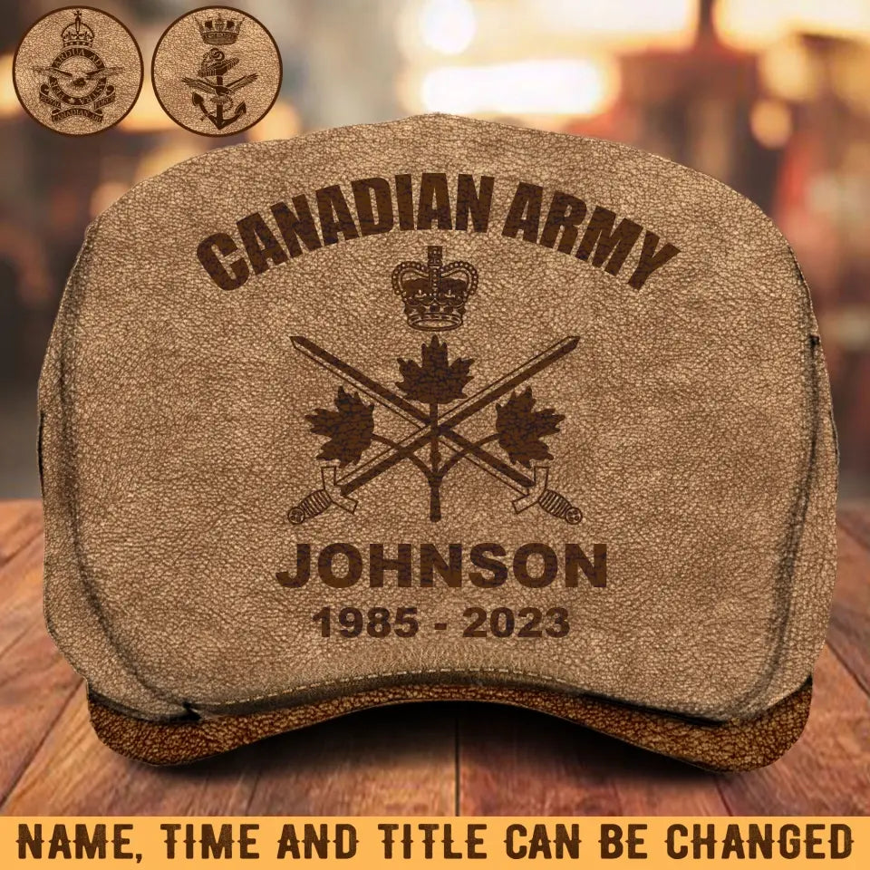 Personalized Canadian Army Logo Custom Name & Time Jeff Cap Printed AHVA241929