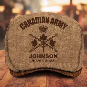 Personalized Canadian Army Logo Custom Name & Time Jeff Cap Printed AHVA241929