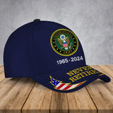Personalized Never Retired United State Military Logo & Service Time Cap 3D Printed LVA241931