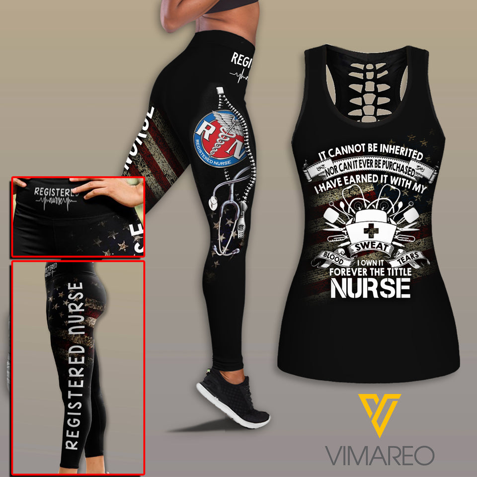 Nurse Criss-Cross Open Back Camisole Tank Top Legging MFUEY2
