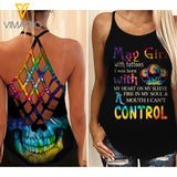 May Girl Criss-Cross Open Back Camisole Tank Top Legging SKTDCT