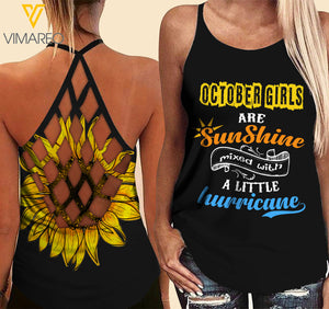 October Girl Criss-Cross Open Back Camisole Tank Top SMWLH