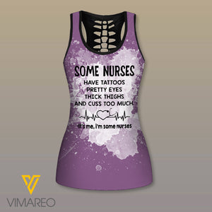 Nurse Criss-Cross Open Back Camisole Tank Top Legging MFUEY1