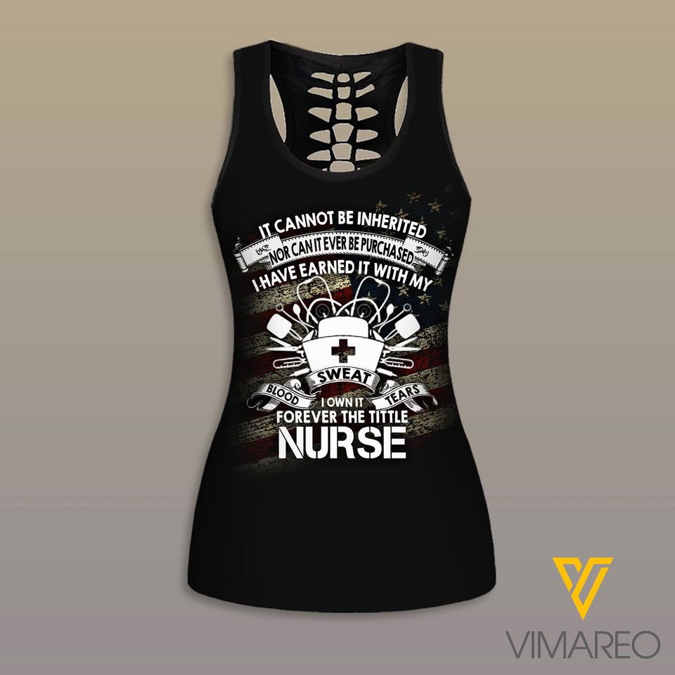 Nurse Criss-Cross Open Back Camisole Tank Top Legging MFUEY2