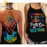 November Girl Criss-Cross Open Back Camisole Tank Top Legging TDTPT