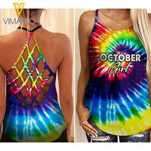 October Girl Criss-Cross Open Back Camisole Tank Top Legging TDWT