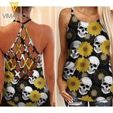 SKDT Criss-Cross Open Back Camisole Tank Top Legging SF