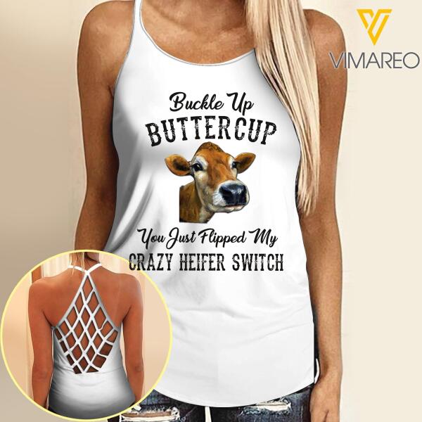 CUSTOMIZED FUNNY HEIFER, CUTE COW TSHIRT OR CRISS CROSS TANK TOP