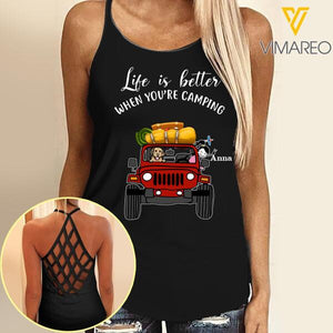 CUSTOMIZED GO CAMPING WITH MY DOG AND MY JEEP TSHIRT