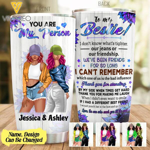 CUSTOMIZED BESTIES TIE-DYE SUNFLOWER TUMBLER