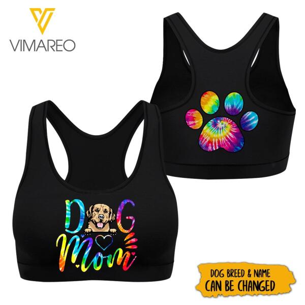 Customized Dog Mom 3D Printed Sport Bra NEYQ25