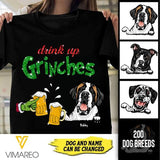 PERSONALIZED DOG DRINK UP GRINCHES TSHIRT PRINTED JUE-MA30