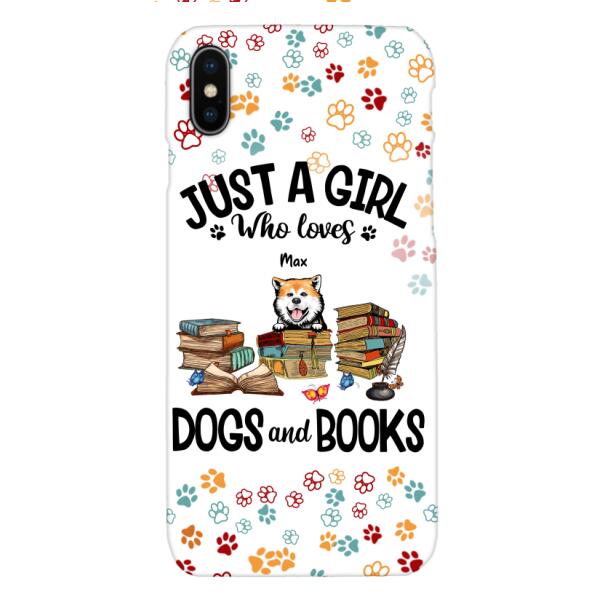 Just a girl who loves dogs and books personalized phone case