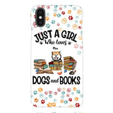 Just a girl who loves dogs and books personalized phone case