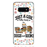 Just a girl who loves dogs and books personalized phone case