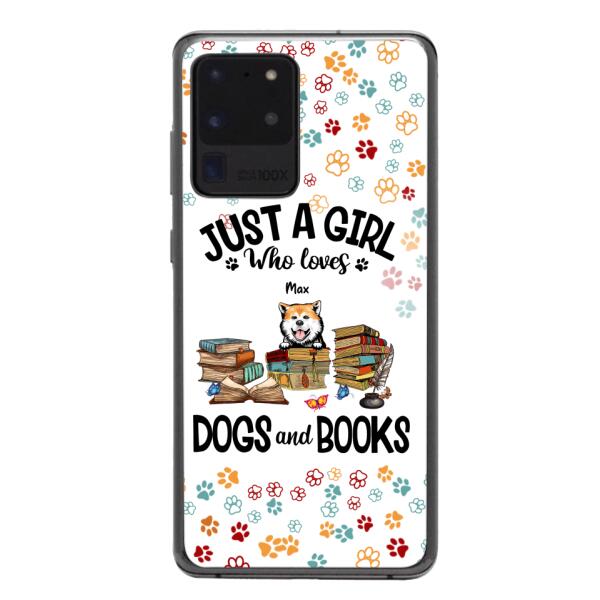 Just a girl who loves dogs and books personalized phone case